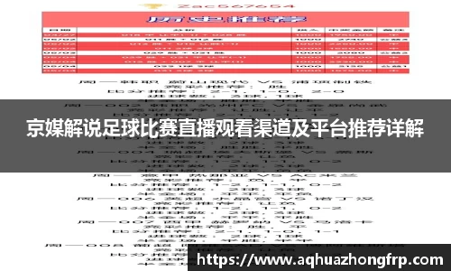 京媒解说足球比赛直播观看渠道及平台推荐详解